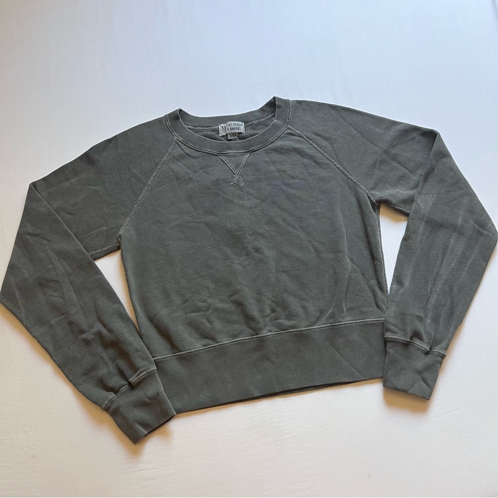 Washed Black Crewneck Sweater - Women